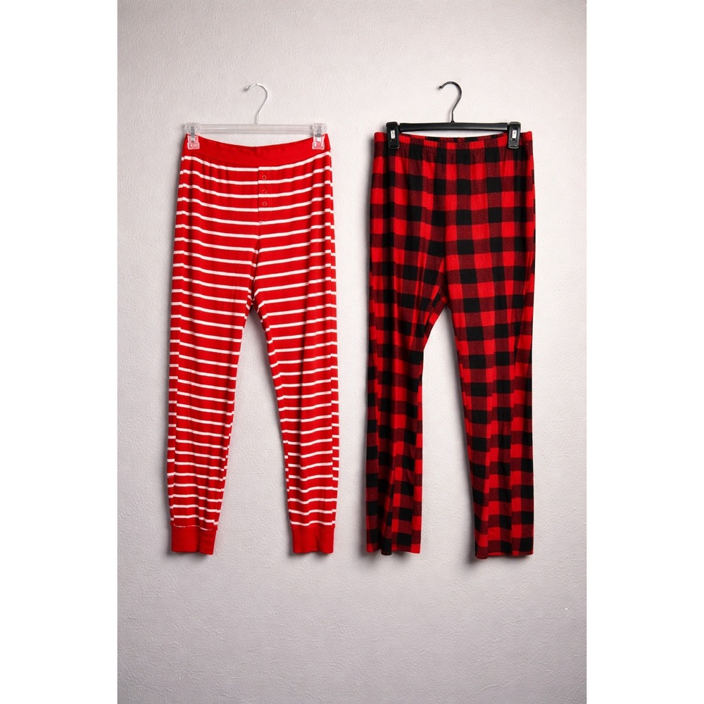 Wondershop Target Womens Pajama Pants Lot 2 Small Red White Stripe Buffalo Plaid